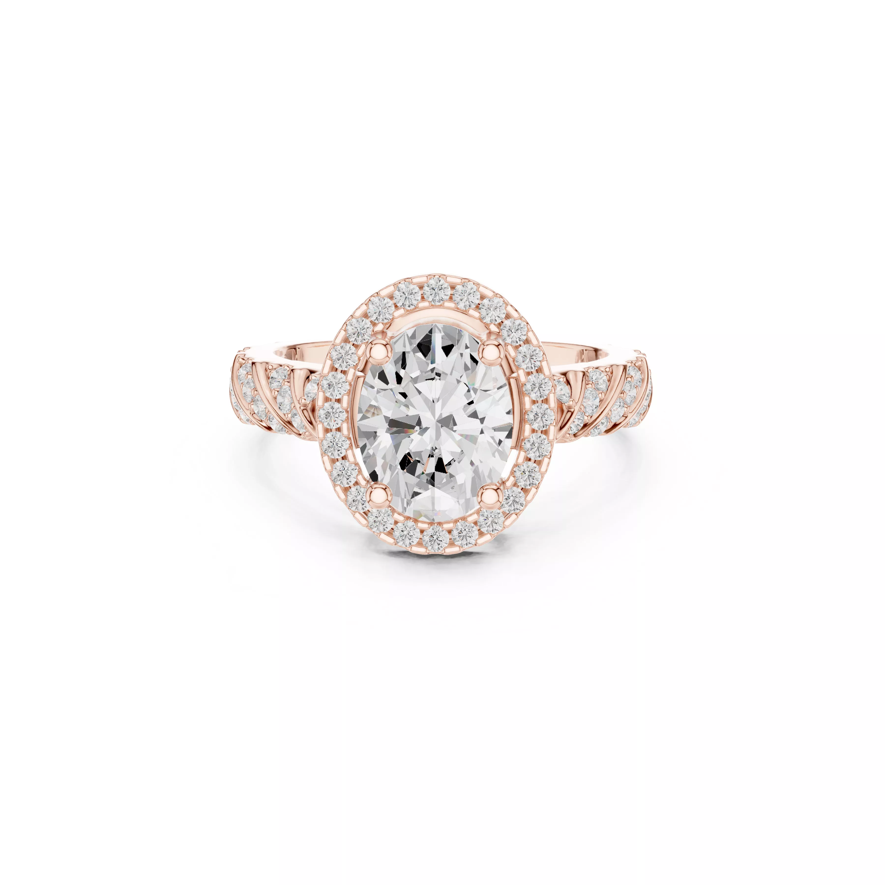 Buy Diamond Ring CAD Engagement Wedding Jewelry STL 3DM R6197 3D print model