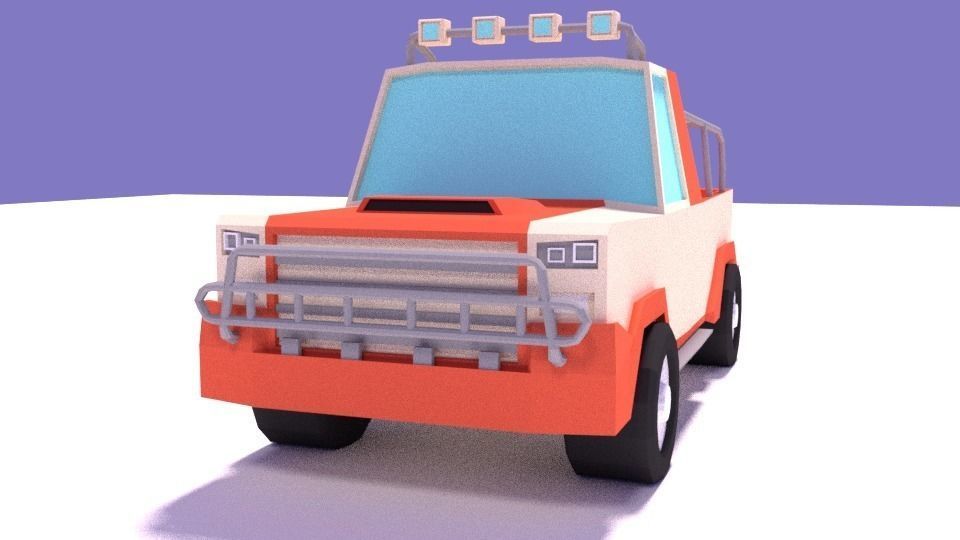 LowPoly Truck cartoon Low-poly 3D model_0