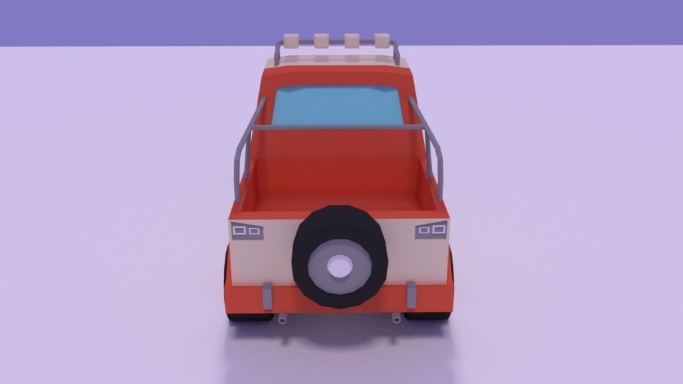 LowPoly Truck cartoon Low-poly 3D model_1