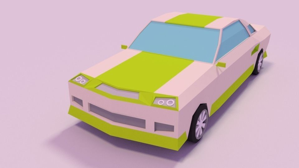 LowPoly Sport Car Low-poly 3D model_2