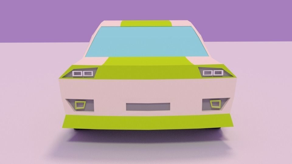 LowPoly Sport Car Low-poly 3D model_1