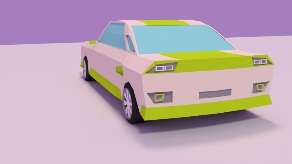 LowPoly Sport Car Low-poly 3D model_0