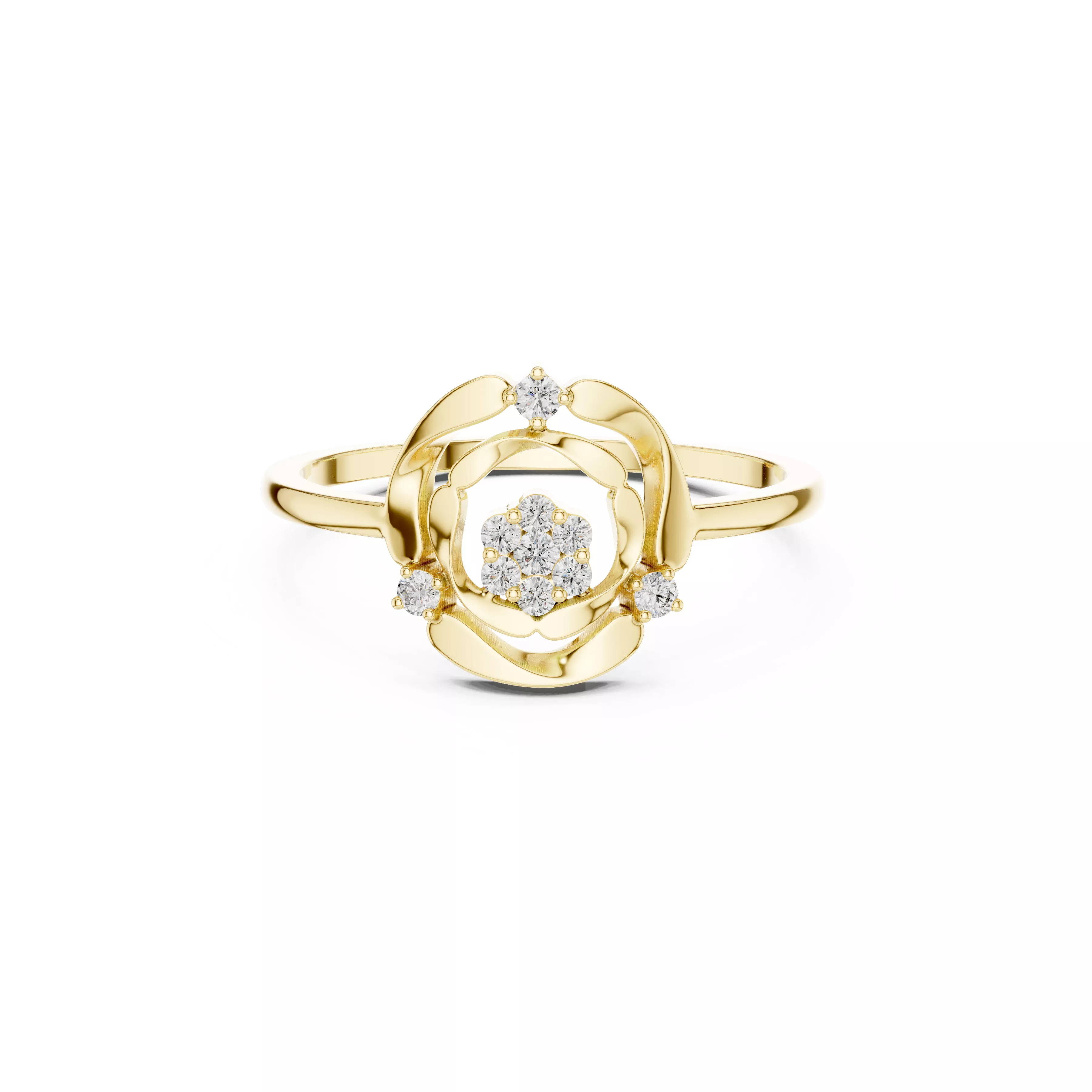 Designer Diamond Band Luxury Engagement Ring Ready CAD M10586 3D model ...