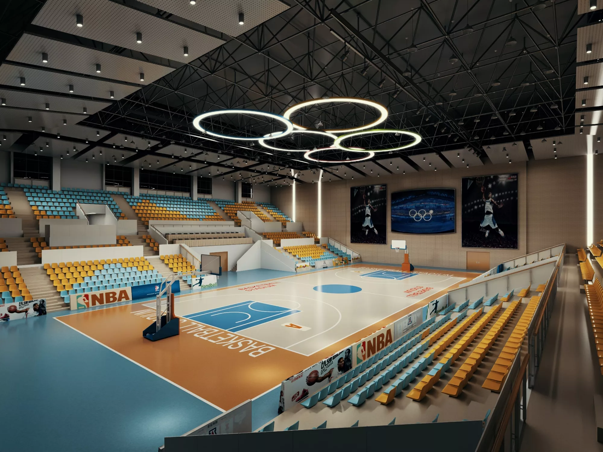 Modern Indoor Basketball Arena 3D model