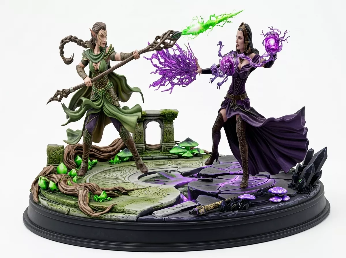 Nissa vs Liliana - Magic The Gathering 3D print model
