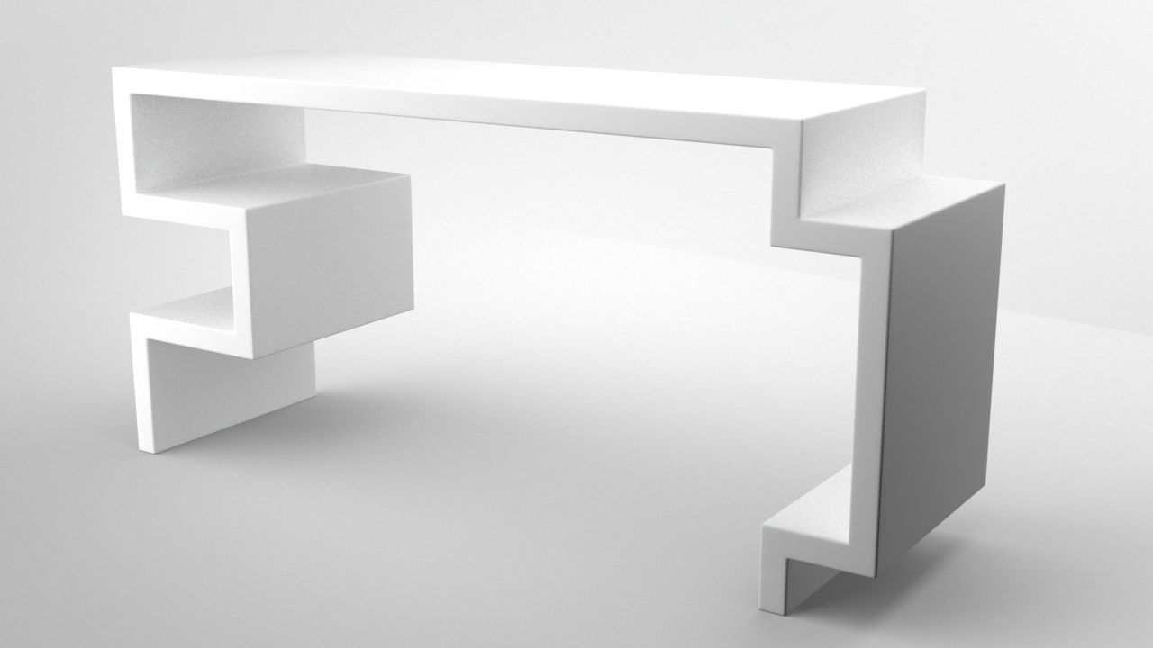 Computer Concept Table 3D model_4