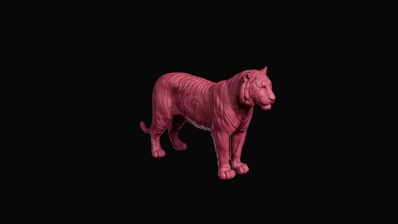 Prowling Siberian Amur Tiger Wildlife Figurine 3D print model