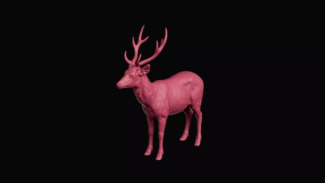 Majestic Forest Monarch Stag with Branching Antlers 3D print model