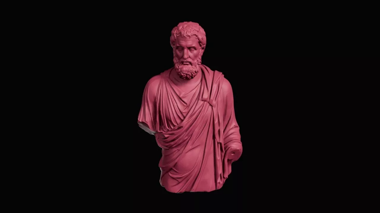 Classical Ancient Greek Philosopher Bust in Draped Toga 3D print model