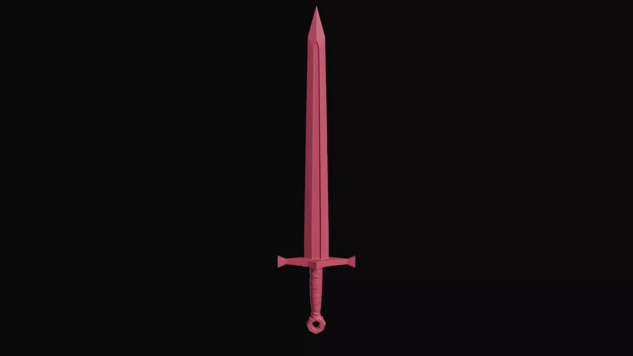 Medieval Arming Longsword with Ring Pommel 3D print model