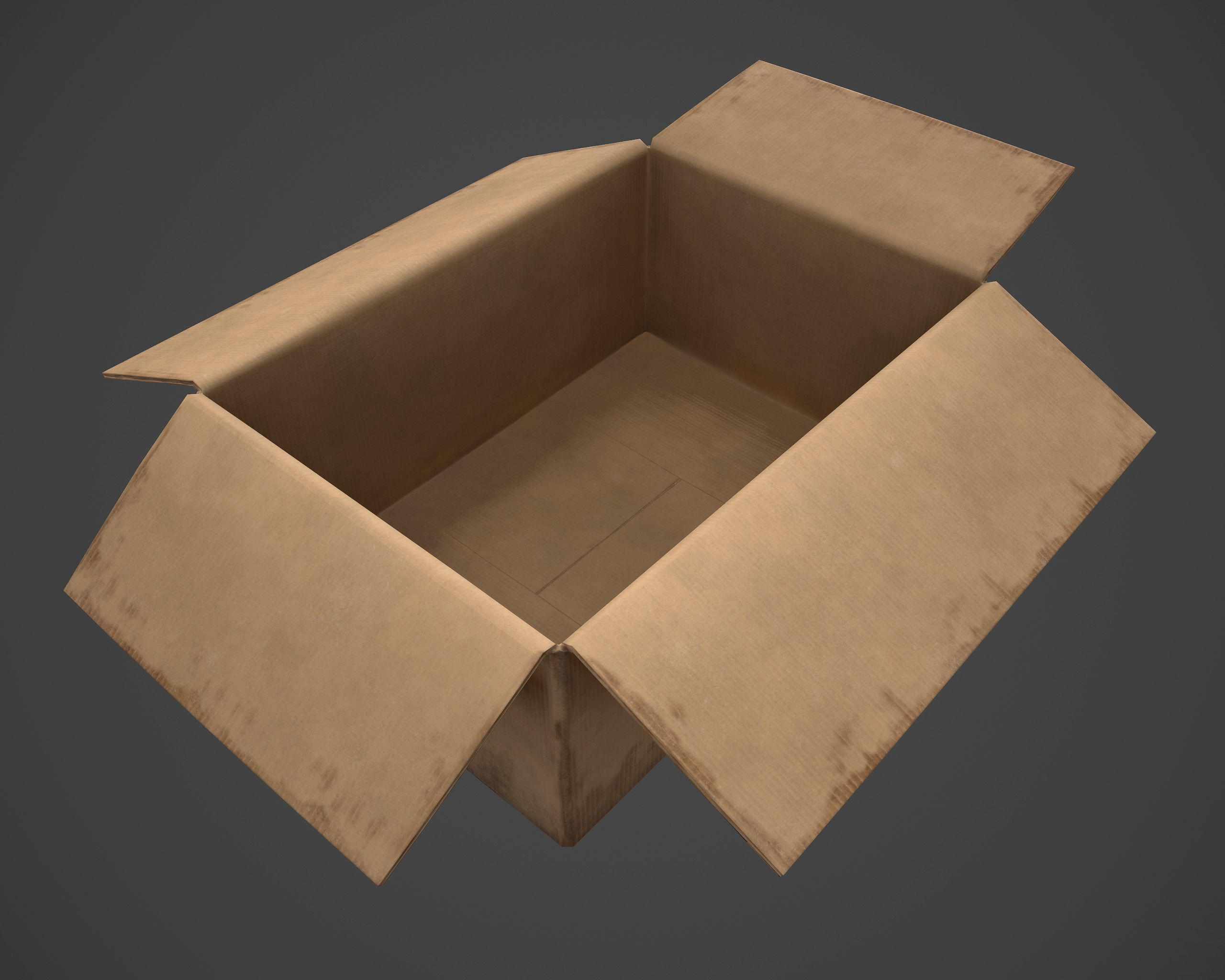 Carboard Box Low-poly 3D model_4