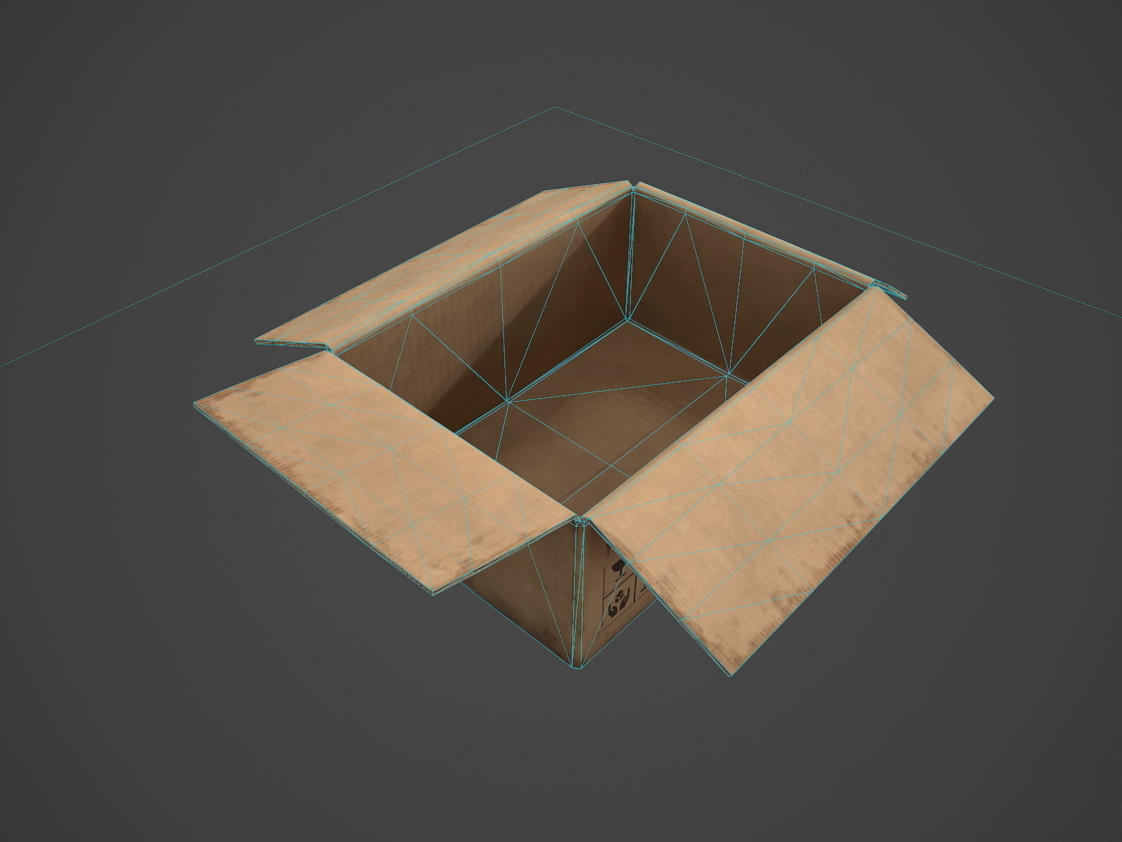 Carboard Box Low-poly 3D model_12