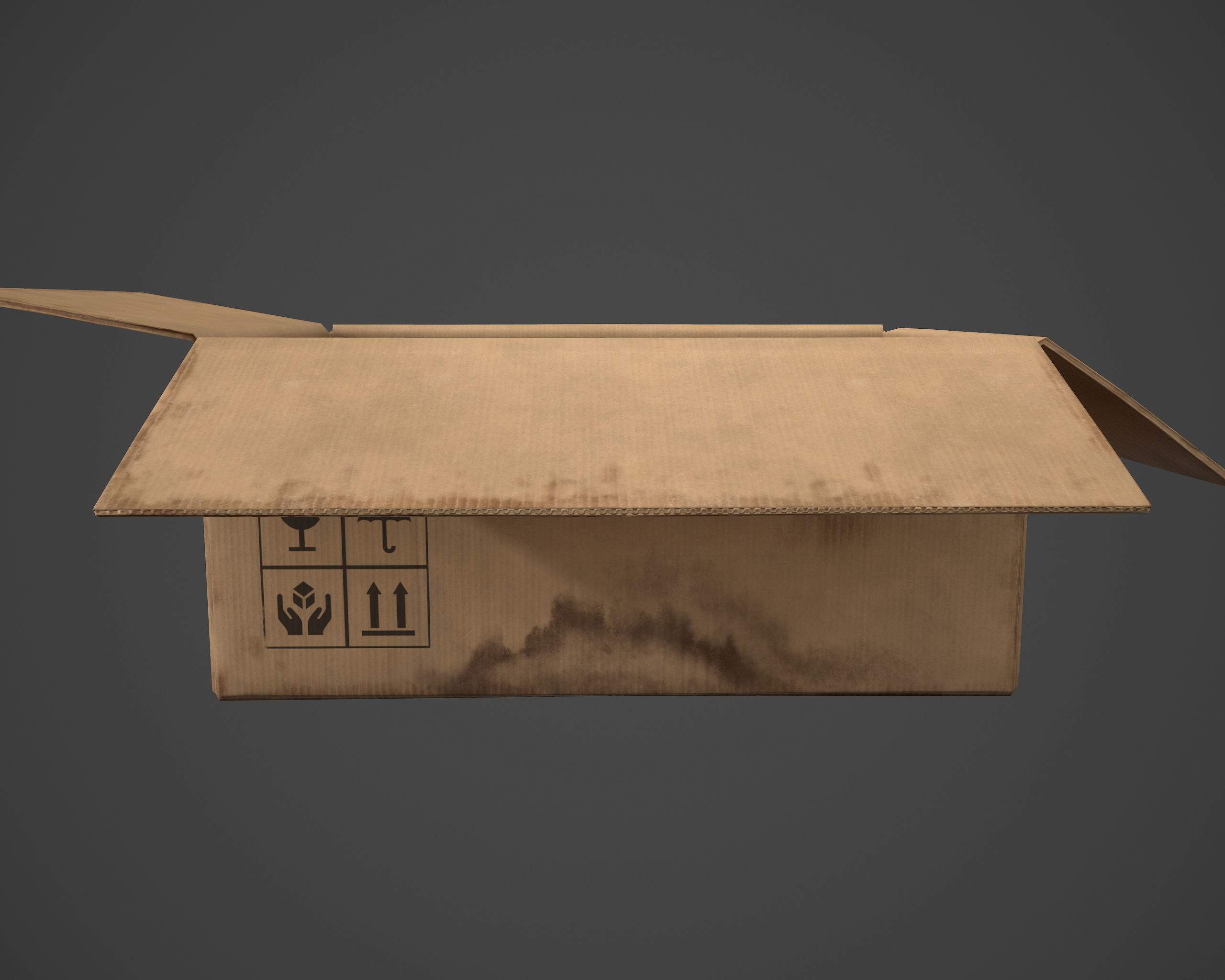 Carboard Box Low-poly 3D model_5