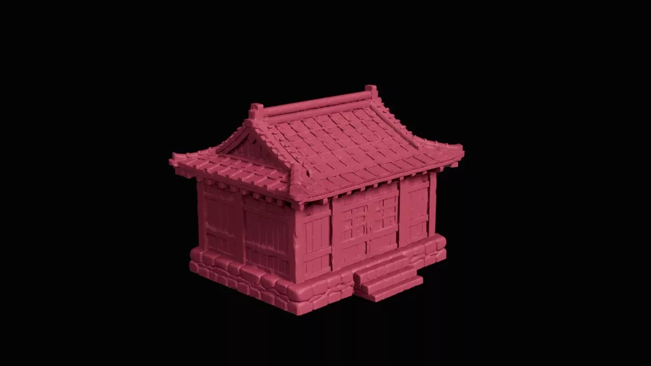 Traditional Japanese Minka Wooden Pavilion 3D print model