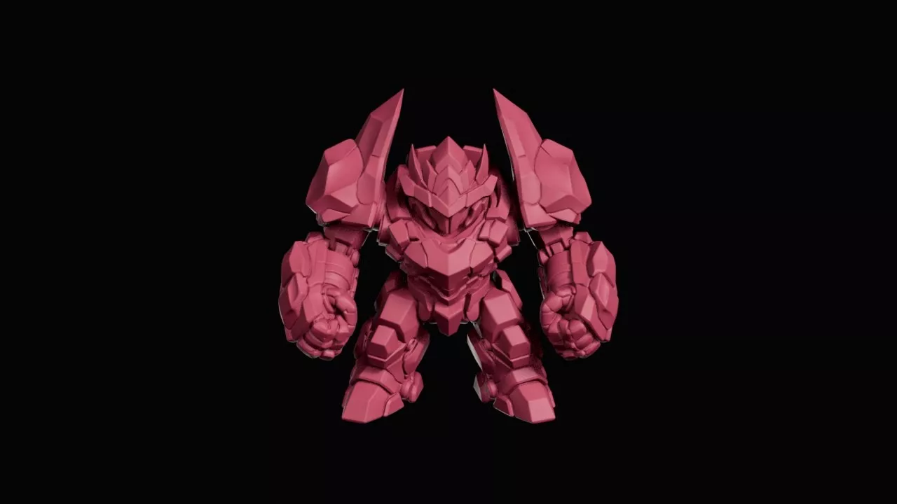 Faceted Crystal Golem Titan Miniature 3D print model