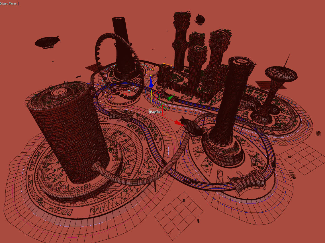 Future City and urban traffic 3D model_11