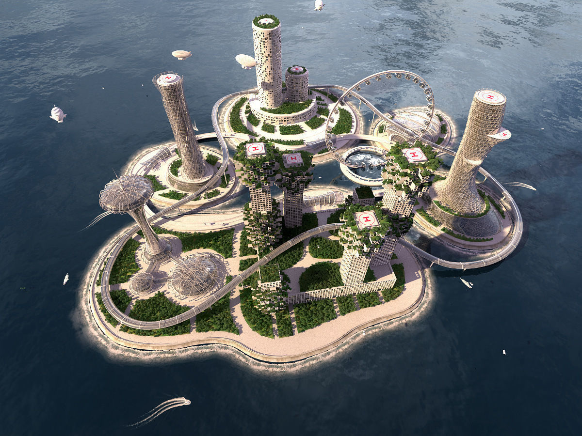 Future City and urban traffic 3D model_9