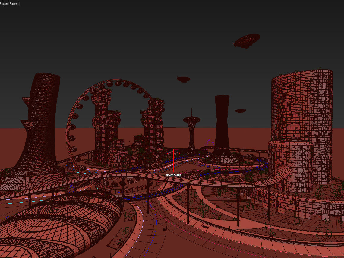 Future City and urban traffic 3D model_10