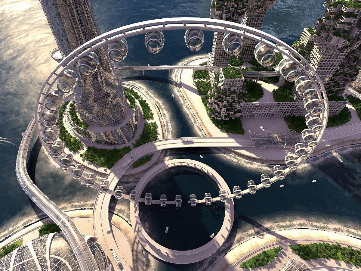 Future City and urban traffic 3D model_5