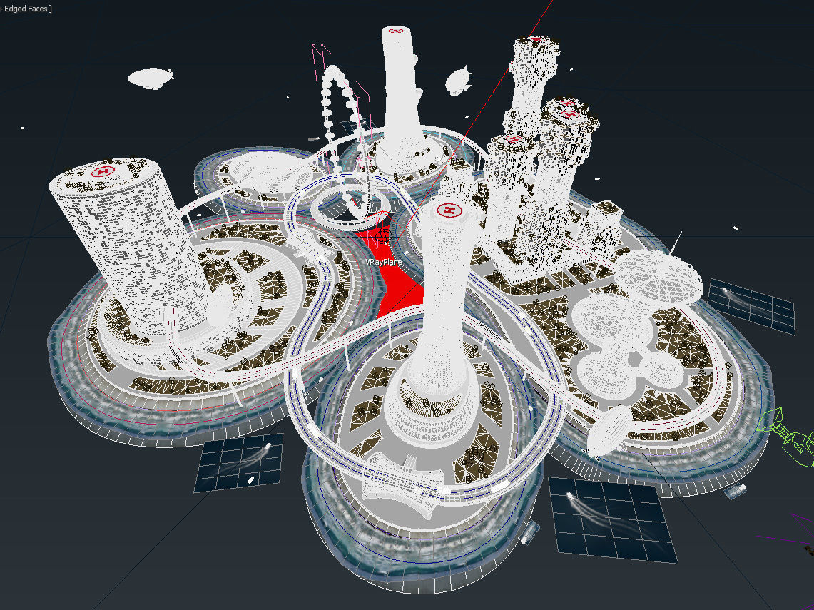 Future City and urban traffic 3D model_12