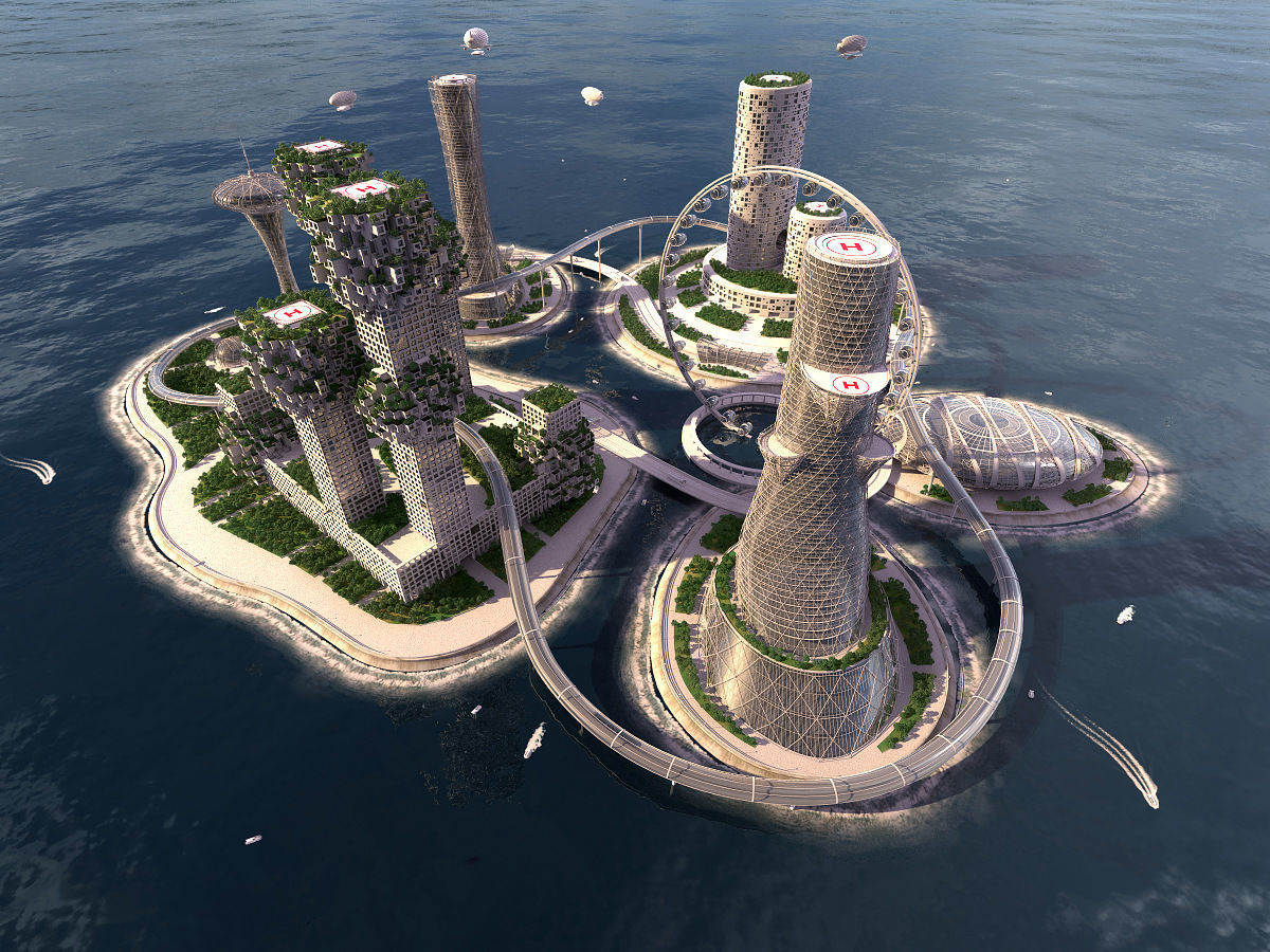 Future City and urban traffic 3D model_8