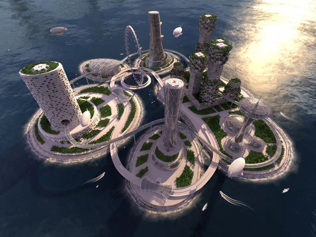 Future City and urban traffic 3D model_0