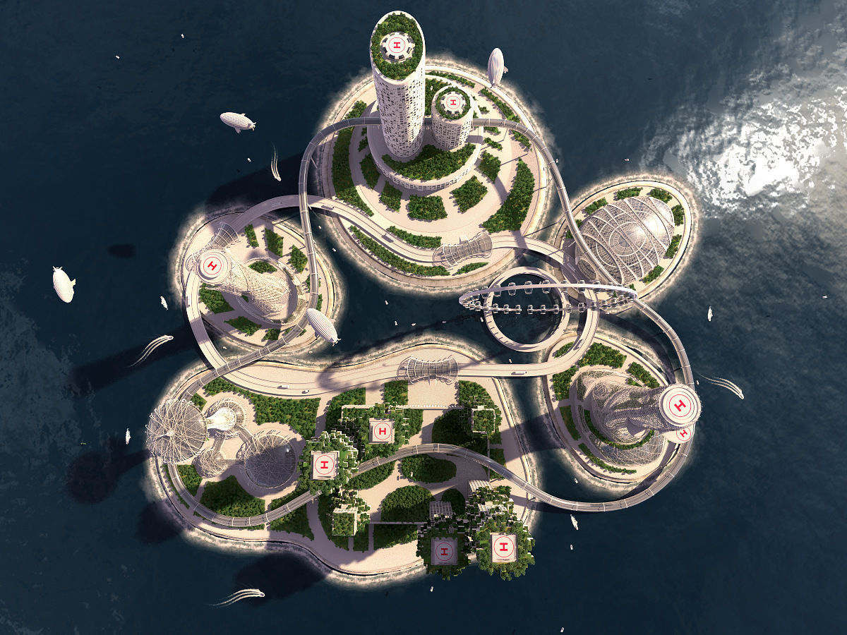 Future City and urban traffic 3D model_7