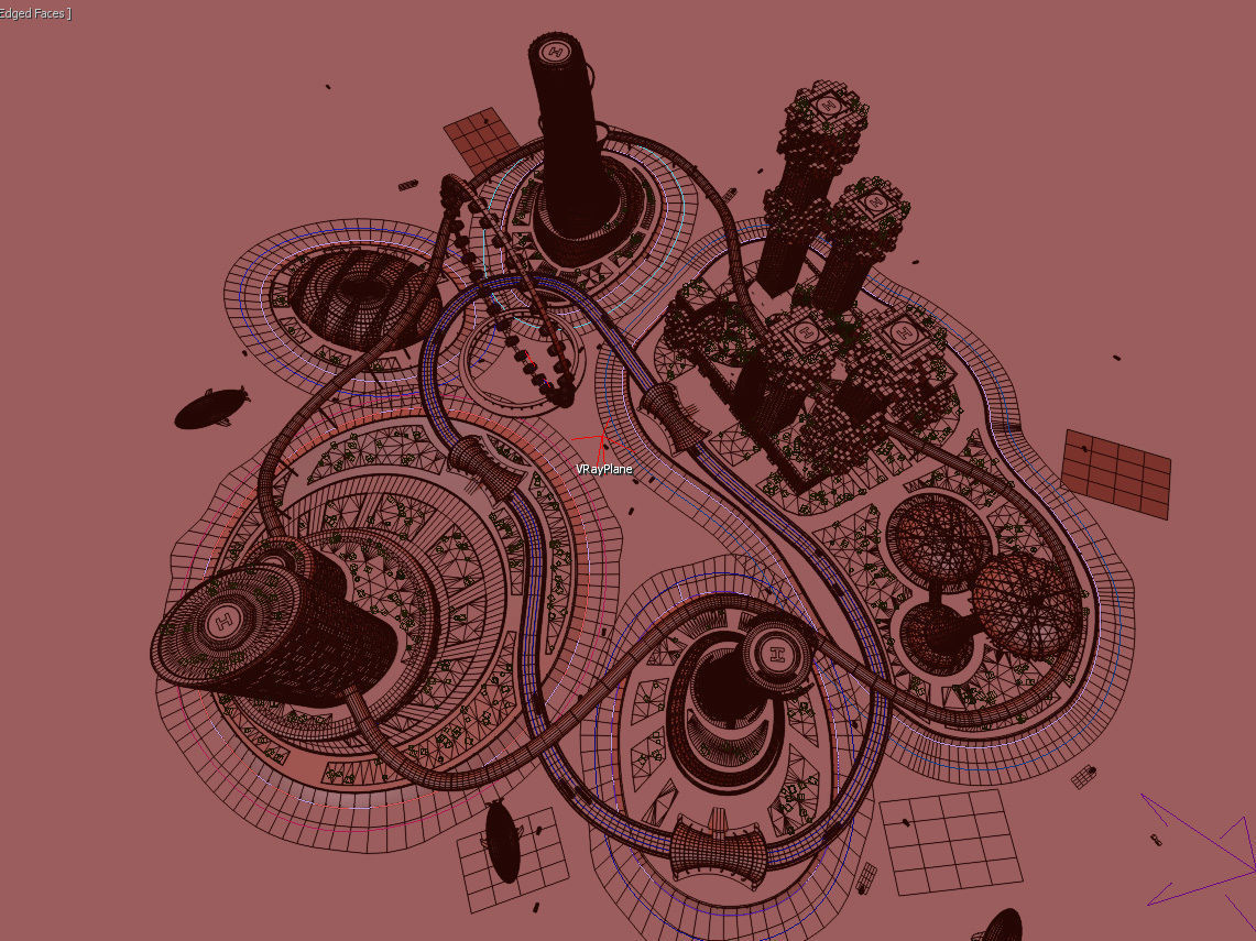 Future City and urban traffic 3D model_13