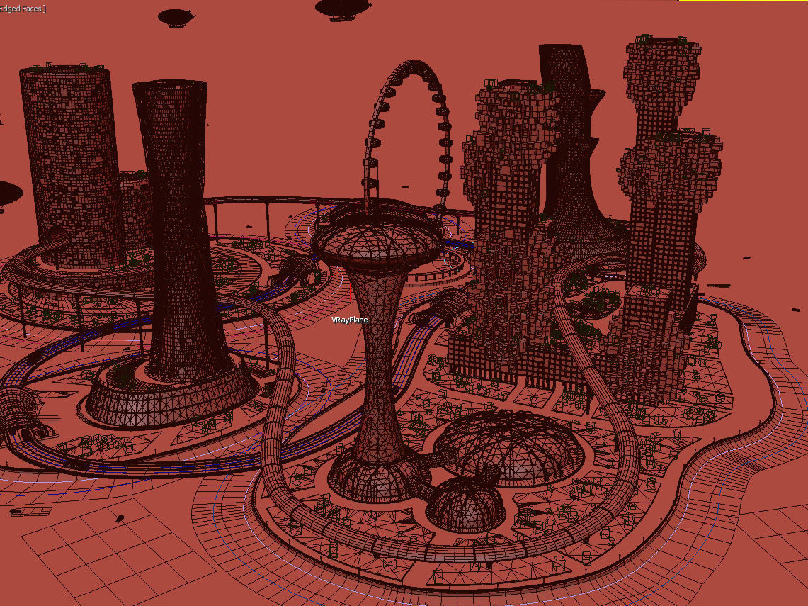 Future City and urban traffic 3D model_15