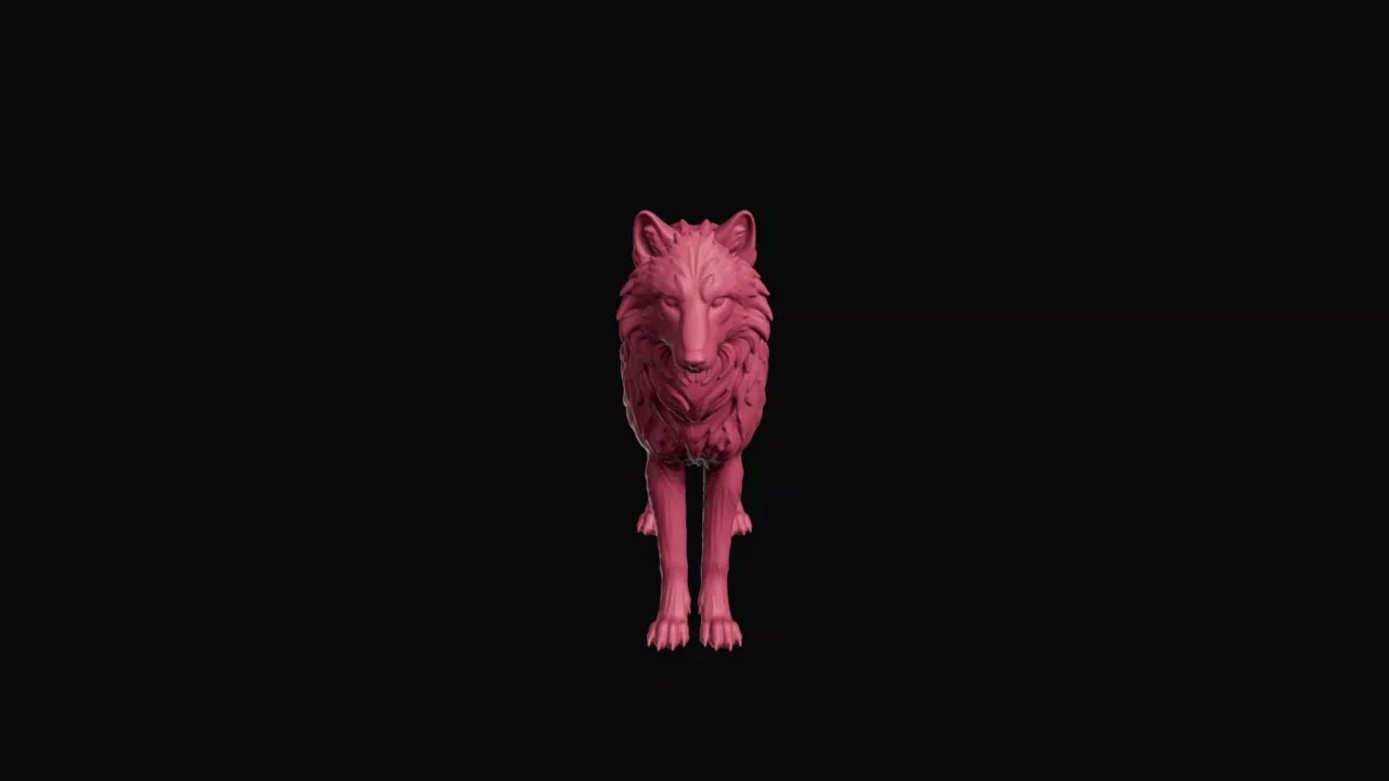 Standing North Wolf Figurine 3D print model