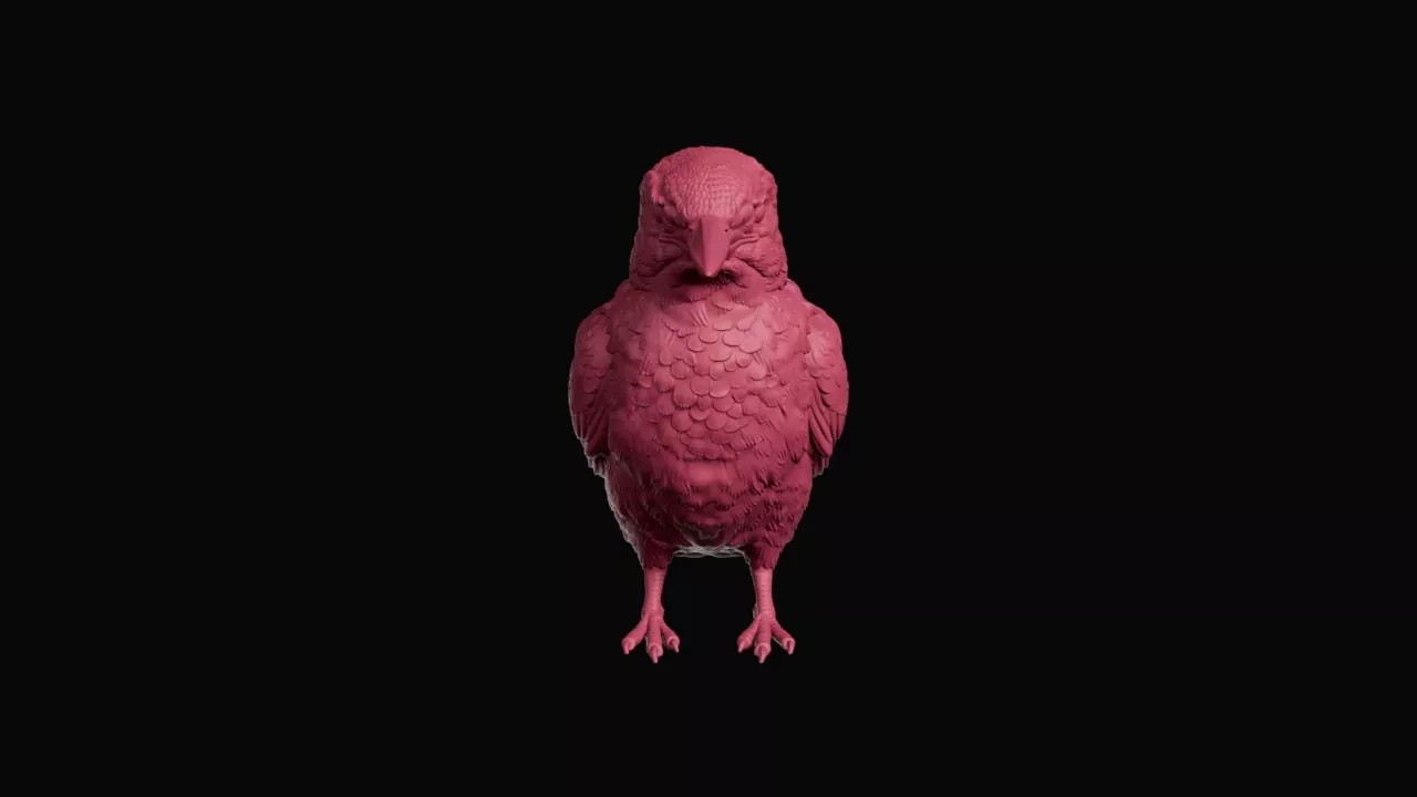 Perched River Kingfisher Bird Figurine 3D print model