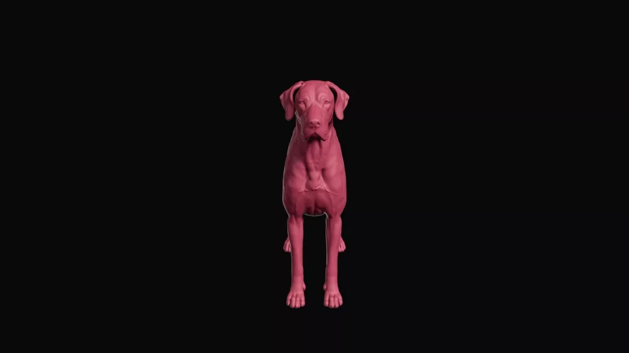Standing Great Dane Dog Figurine 3D print model