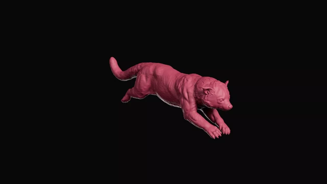 Running Fossa Predator Figurine 3D print model
