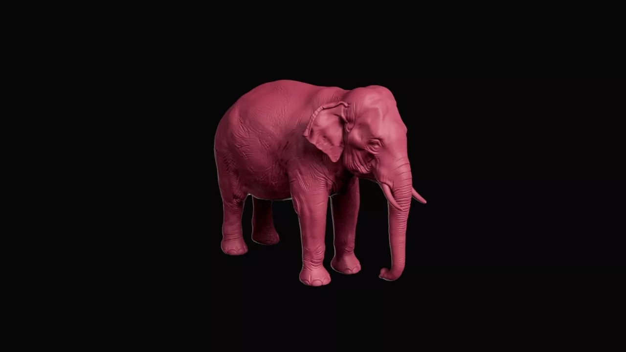 Asian Elephant Statue 3D print model