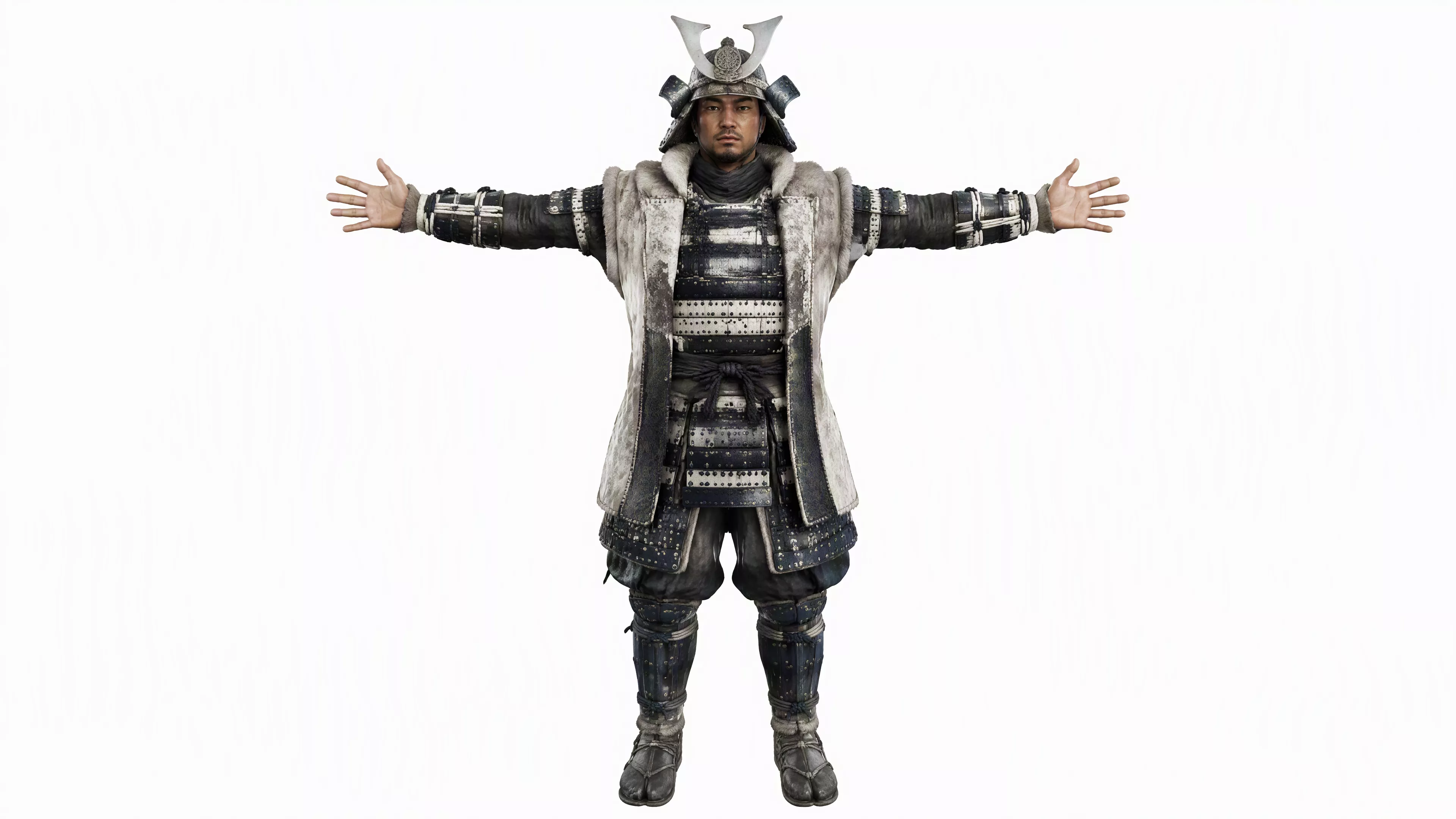 Amurai Winter 3D Character Fully Rigged Game Ready Low-poly 3D model
