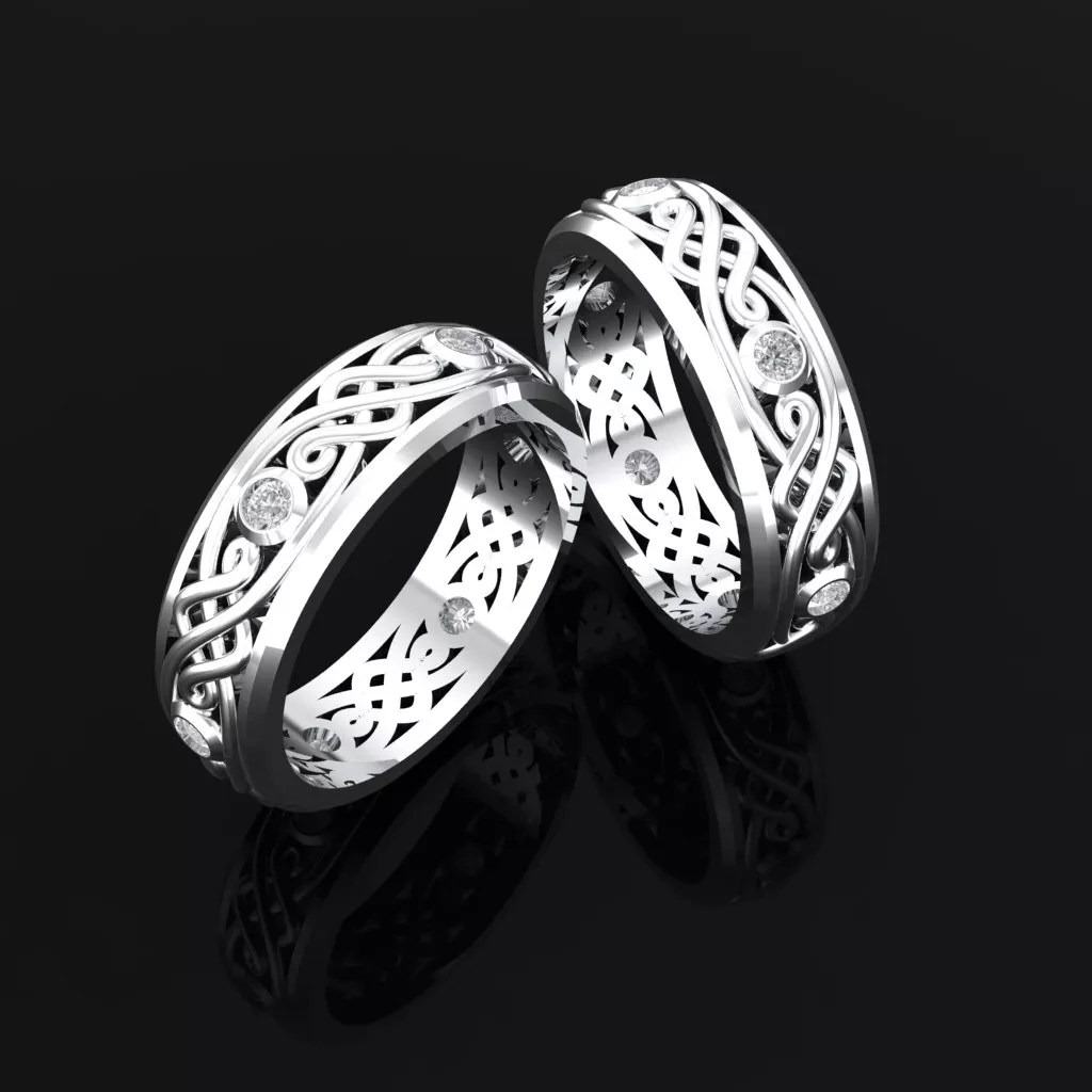 Irish Celtic Knotwork Wedding Ring 330a 3D print model