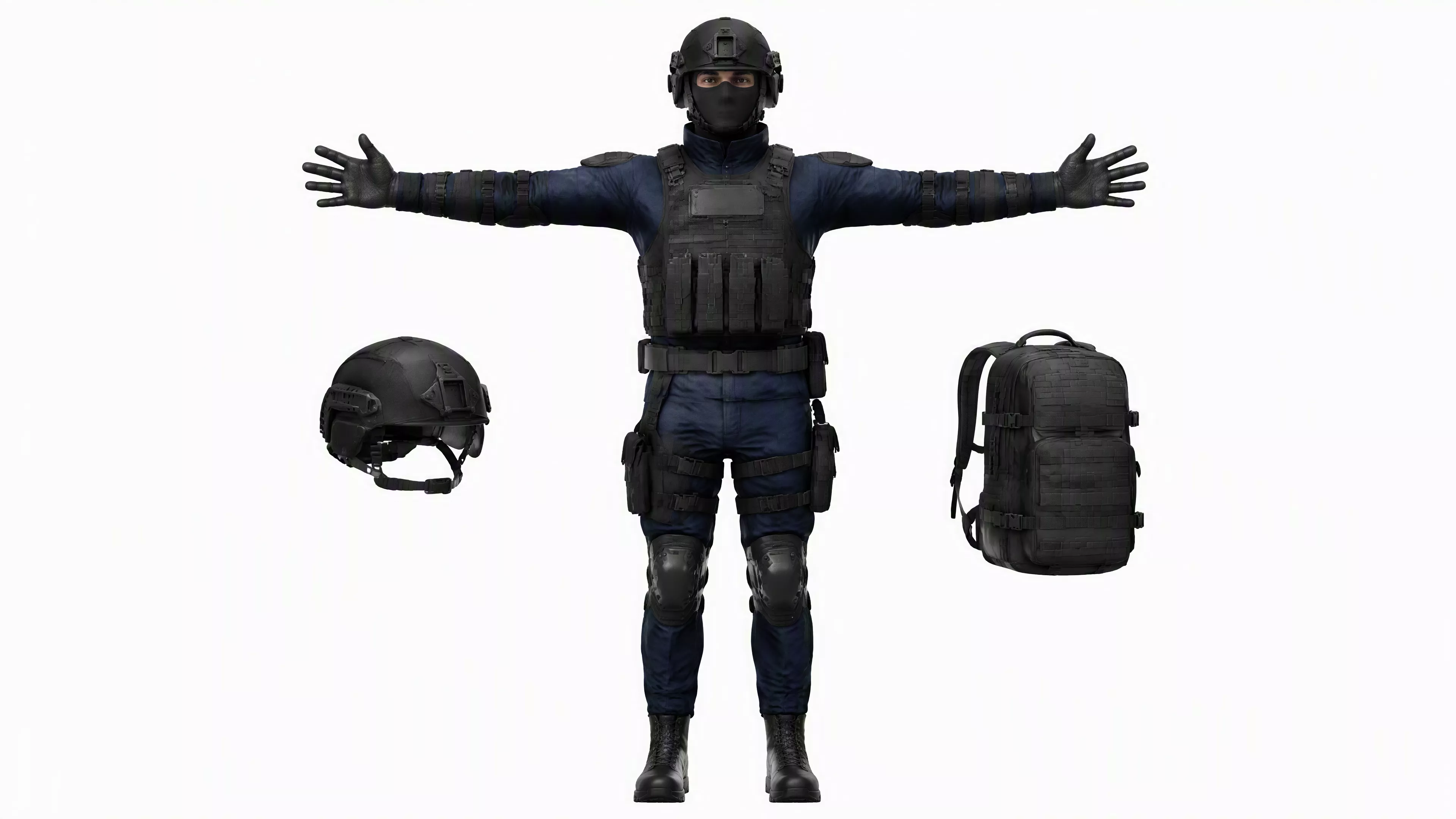 Urban A 3D Character Fully Rigged Game Ready Low-poly 3D model