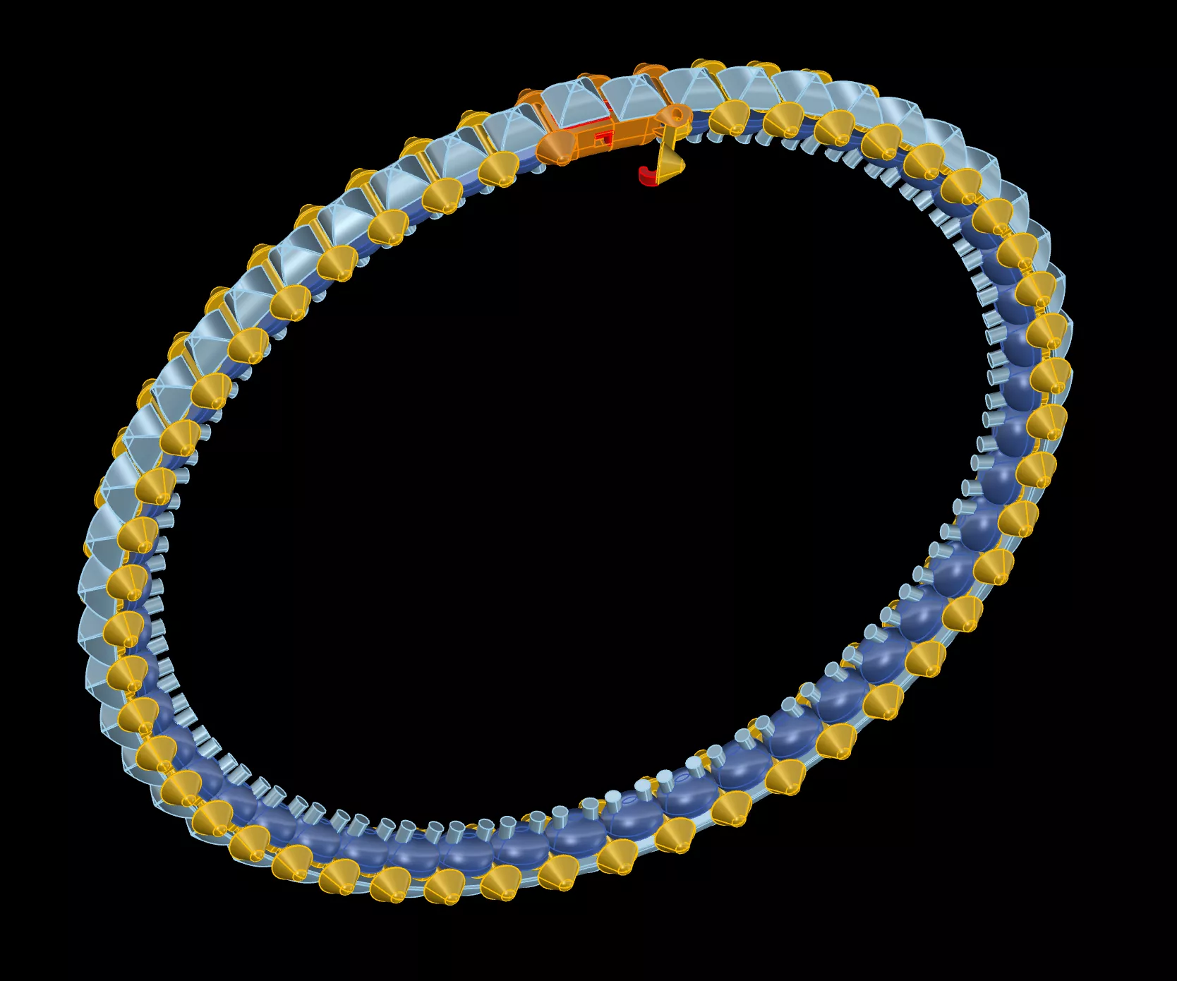 flexible lock mechanism bracelet cad file 3D print model