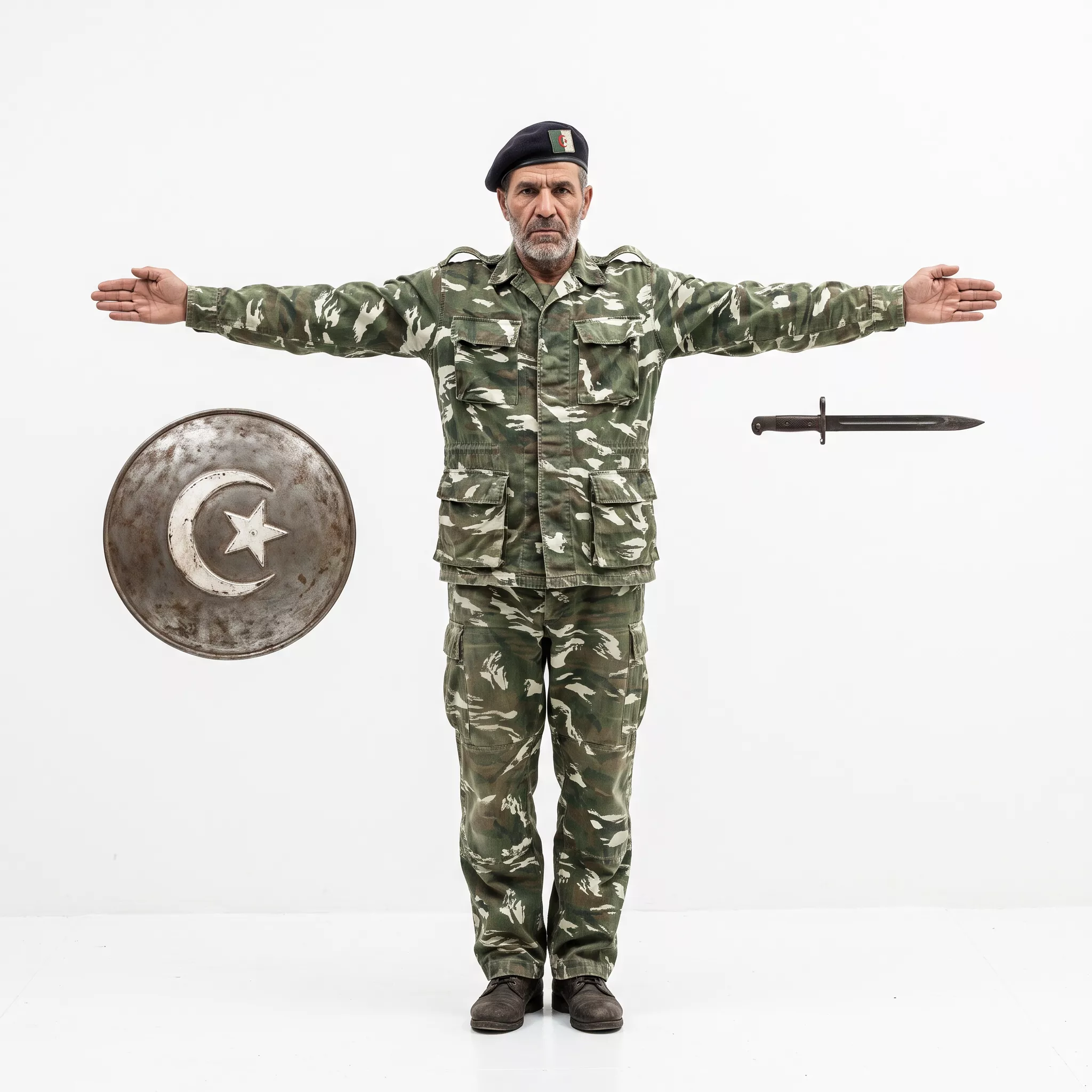 Algerian Mujahid 3D Character Fully Rigged Game Ready Low-poly 3D model