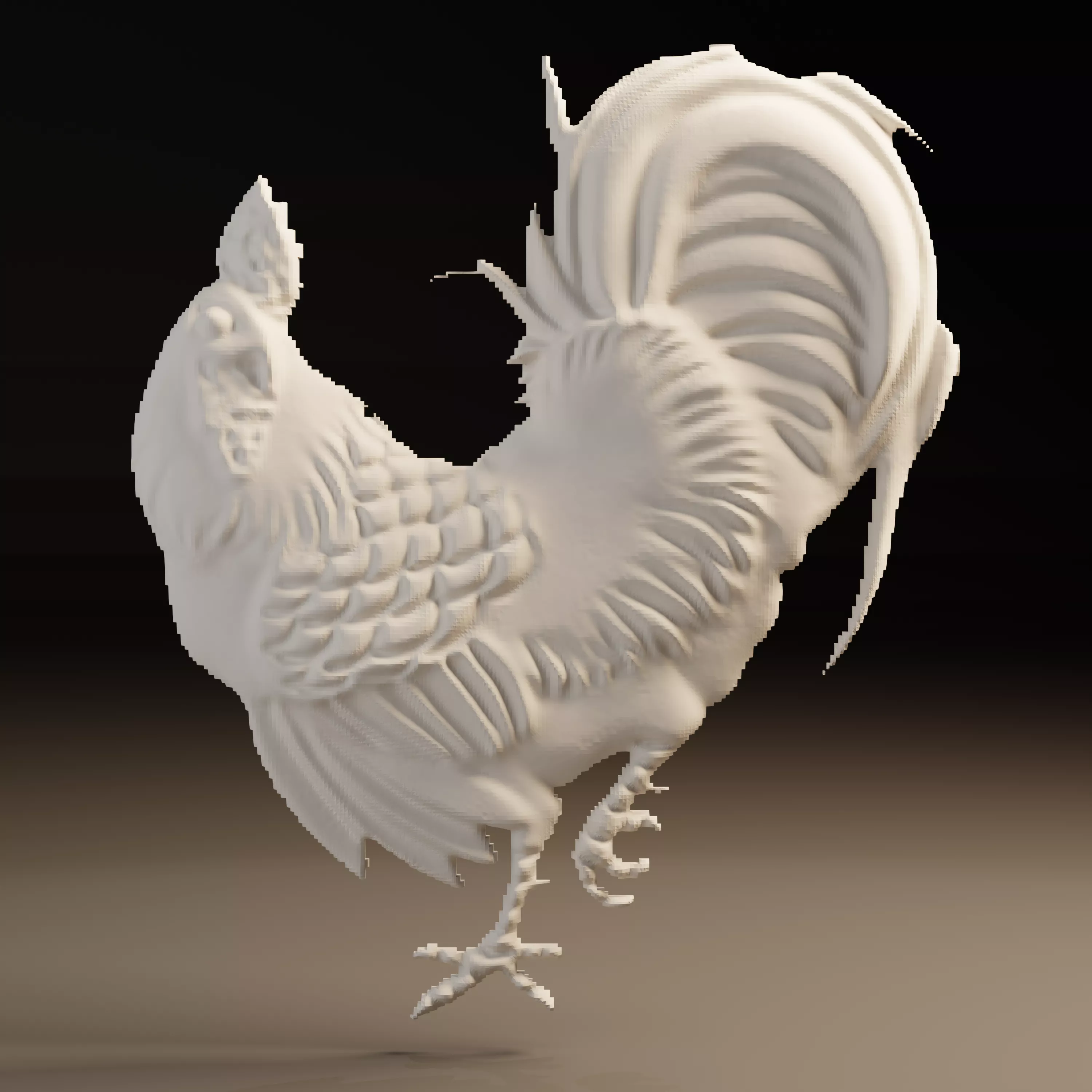 Rooster Relief CNC STL 3D Carving Model 3D print model