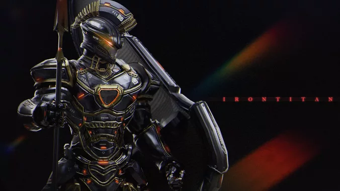 Cybernetic Superhero Game Character - Irontitan