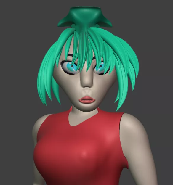 Anime Girl Free low-poly 3D model