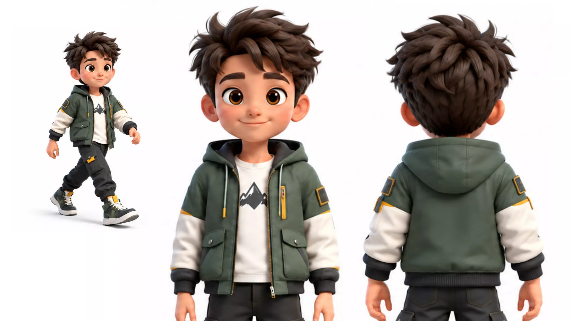 Stylized Cute Boy Character 3D Cartoon Animated Rigged Low-poly 3D model