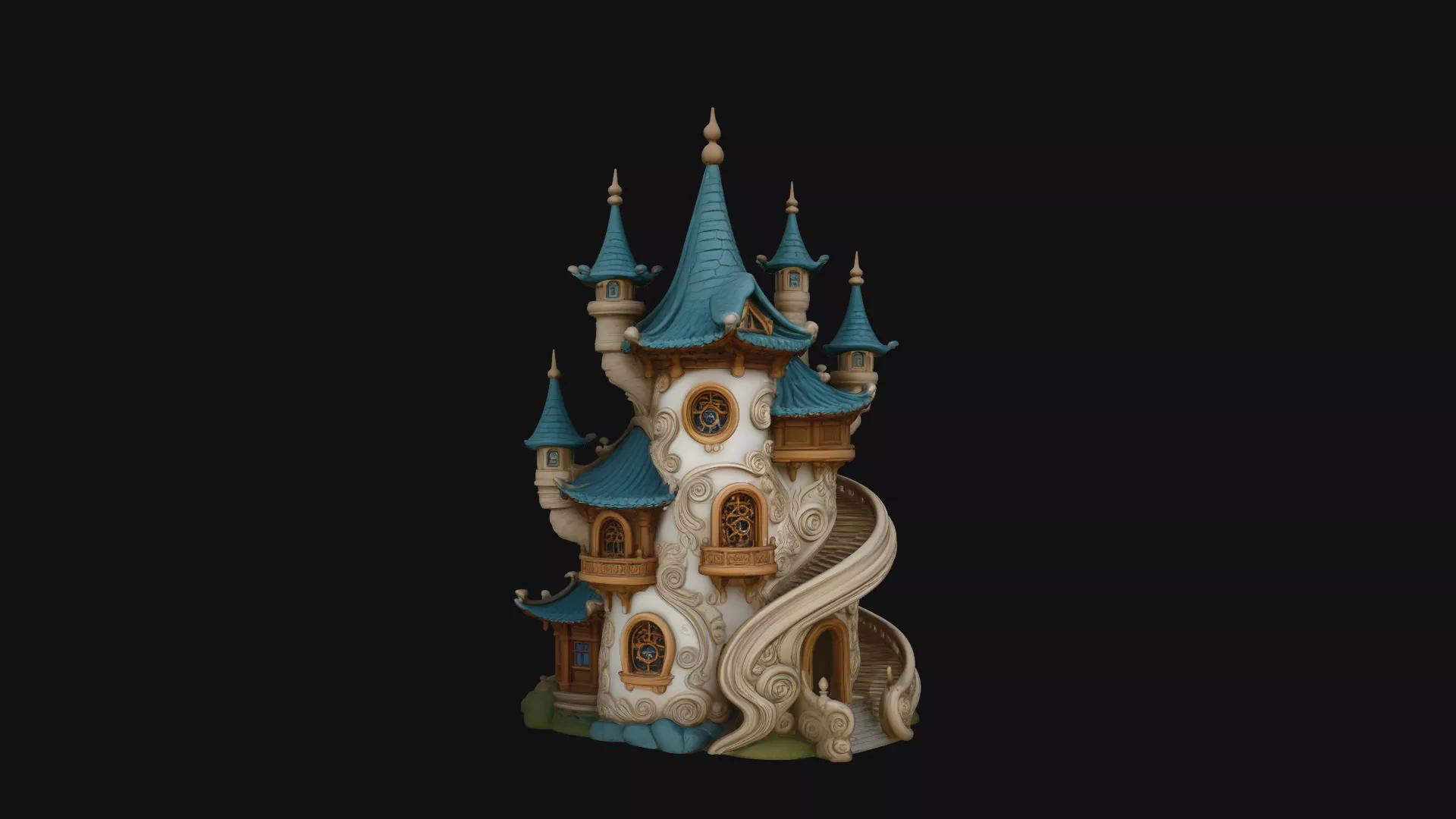 Swirling Fairy Tower Model Design 1 - 3D Print Model 3D print model