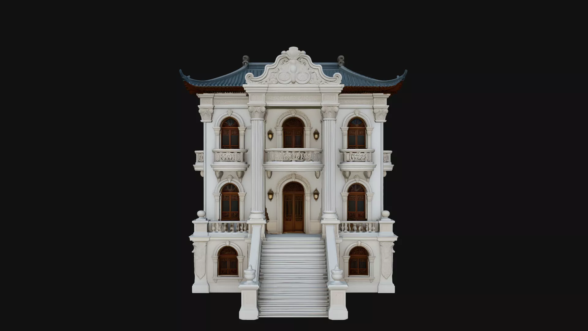 Baroque Mansion Model Design 4 - 3D Print Model 3D print model