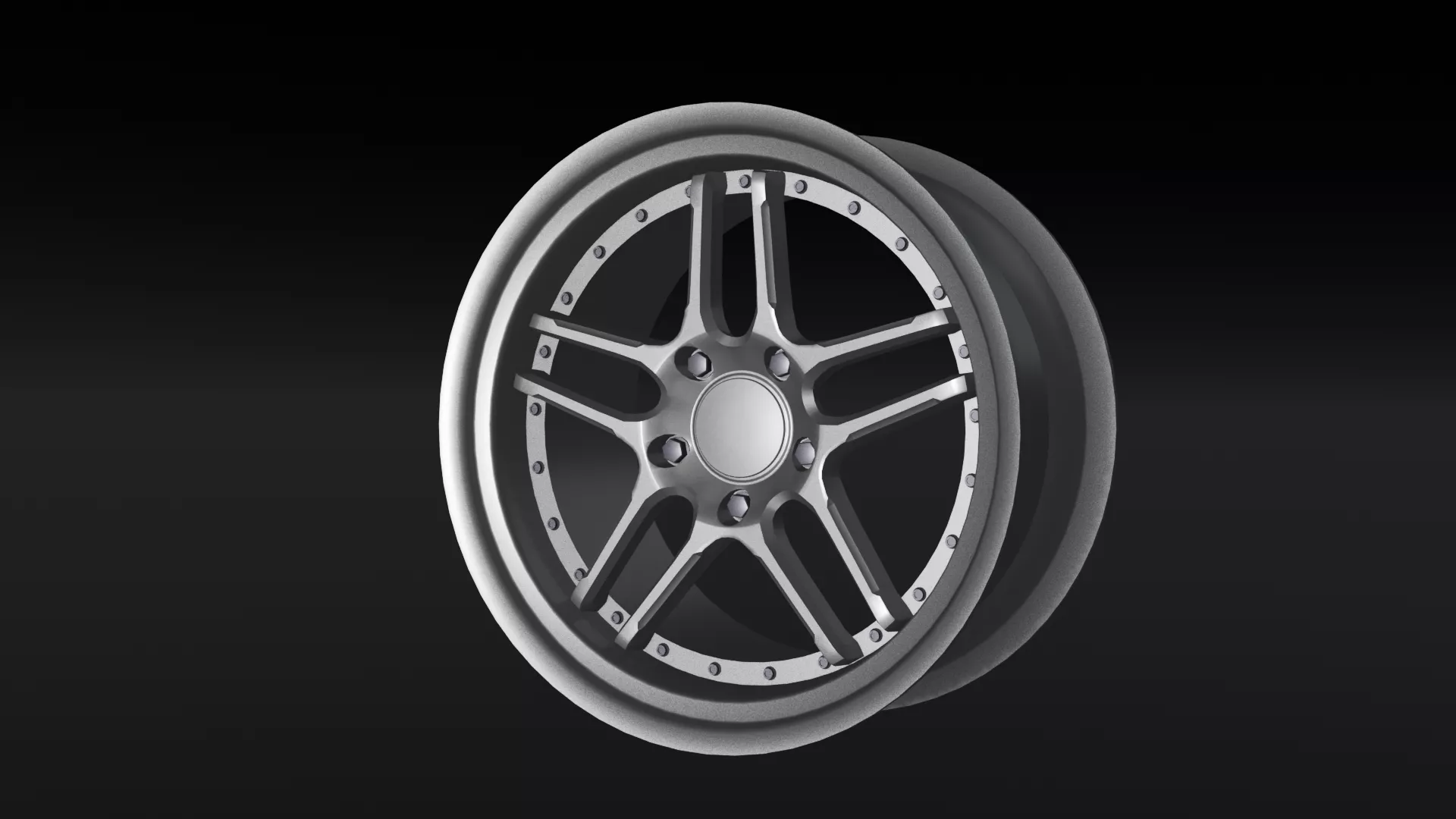 JD STR D5 Wheel - Rim Game Ready Low-poly 3D model
