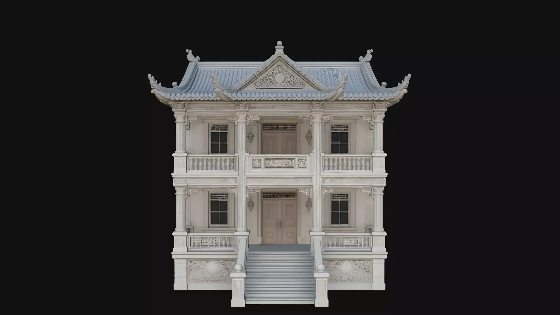 Pagoda Roof Villa Model Design 2 - 3D Print Model 3D print model