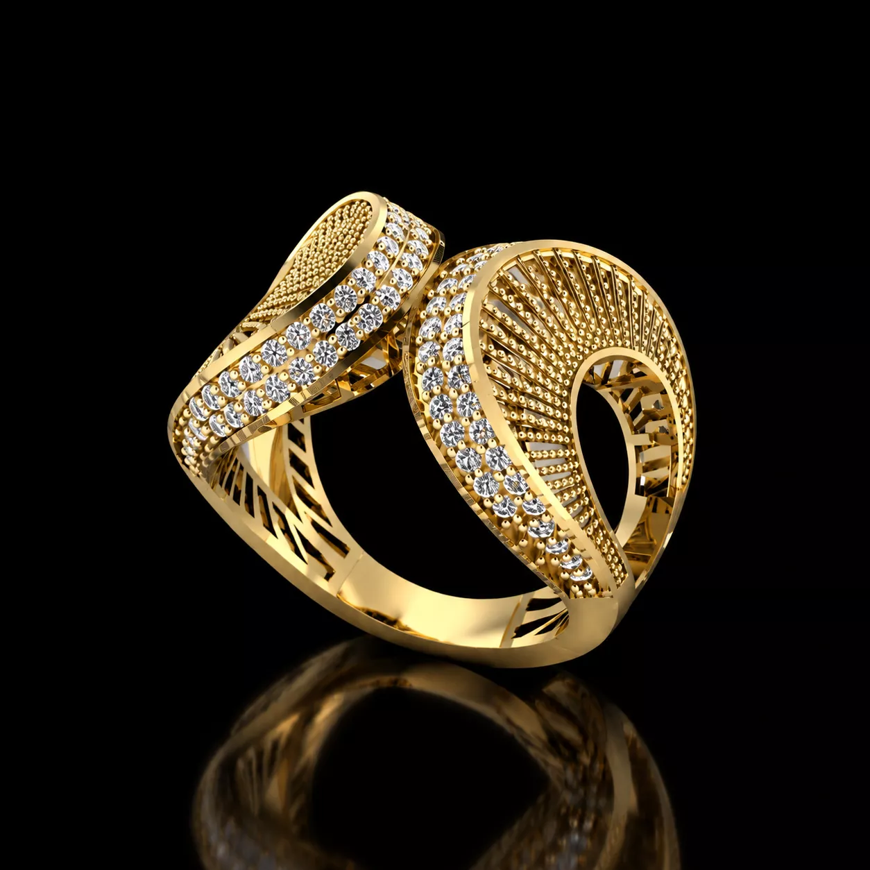 Open gold ring 3D print model