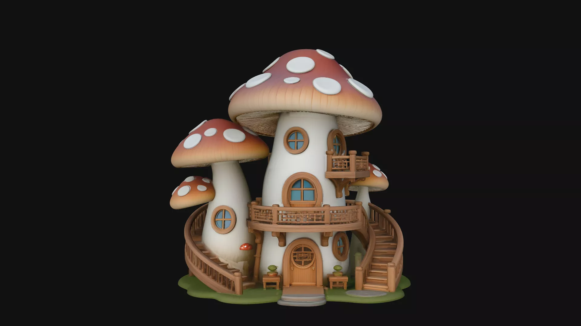 Mushroom Fairy House Model Design 8 - 3D Print Model 3D print model