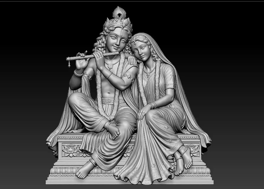 radha krishna 3d unique peinted model 3D print model